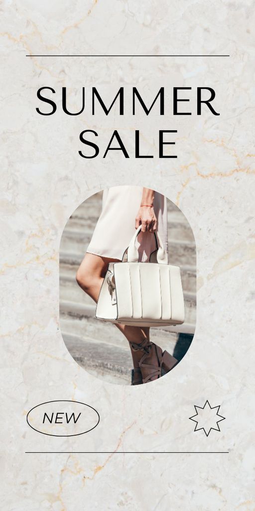 Template di design Summer Sale Ad with Stylish Female Bag Graphic