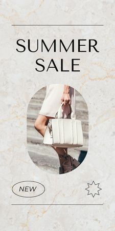 Plantilla de diseño de anuncio de venta de verano con bolso femenino con estilo Graphic 