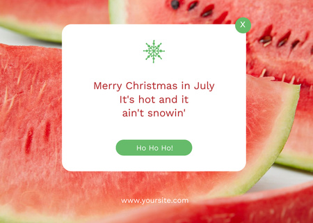 Watermelon Slices for Christmas in July Postcard Design Template