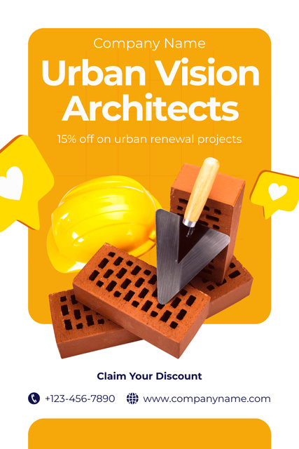 Designvorlage Discounted Renewal Architecture Services Offer für Pinterest