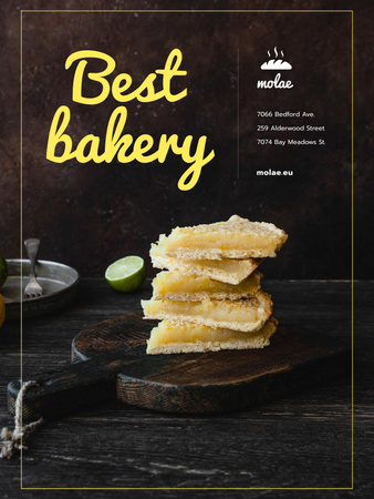 Bakery Ad with Sweet Lime Pie Poster US Design Template