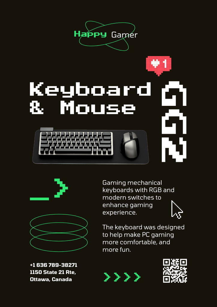 Gaming Equipment and Accessories Poster Tasarım Şablonu