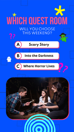 Quiz About Quest Room For Weekend Instagram Video Story Design Template