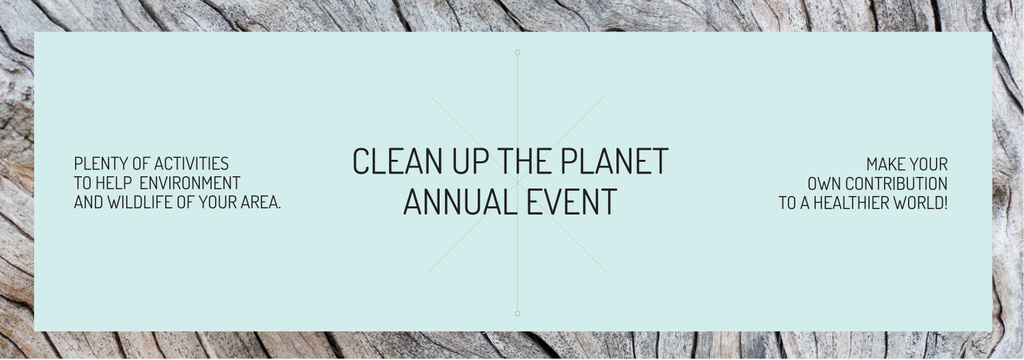 Ecological event announcement on wooden background Tumblr Design Template