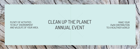 Ecological event announcement on wooden background Tumblr Modelo de Design