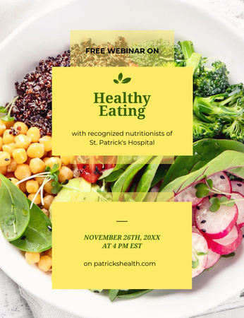 Healthy Diet Webinar With Nutritionists Invitation 13.9x10.7cm Design Template