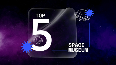 Szablon projektu 5 najlepszych muzeów kosmicznych Youtube Thumbnail