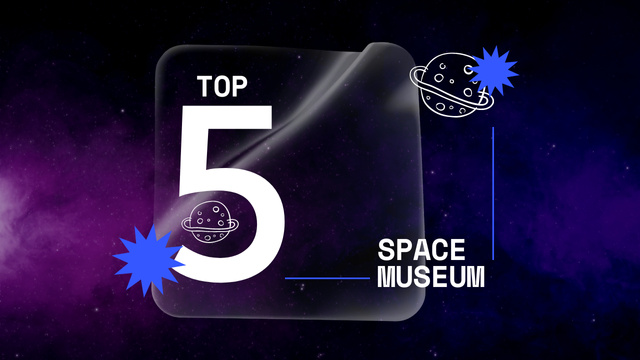 Designvorlage Top 5 Space Museum für Youtube Thumbnail