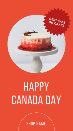 Designvorlage Delicious Cakes Sale Offer on Canada Day für Instagram Video Story