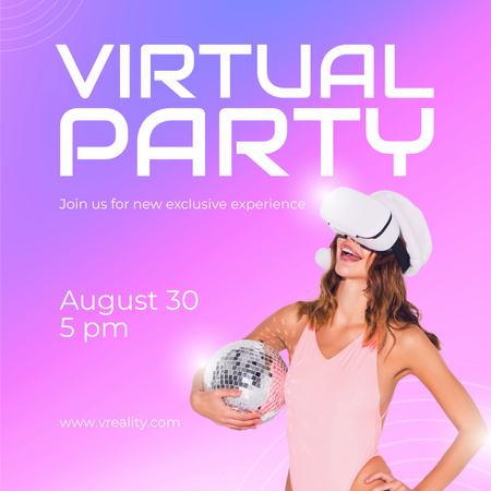 Designvorlage Virtual Party Announcement für Instagram