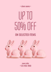 Easter Promotion with Decorative Easter Rabbits in Egg Tray on Pink