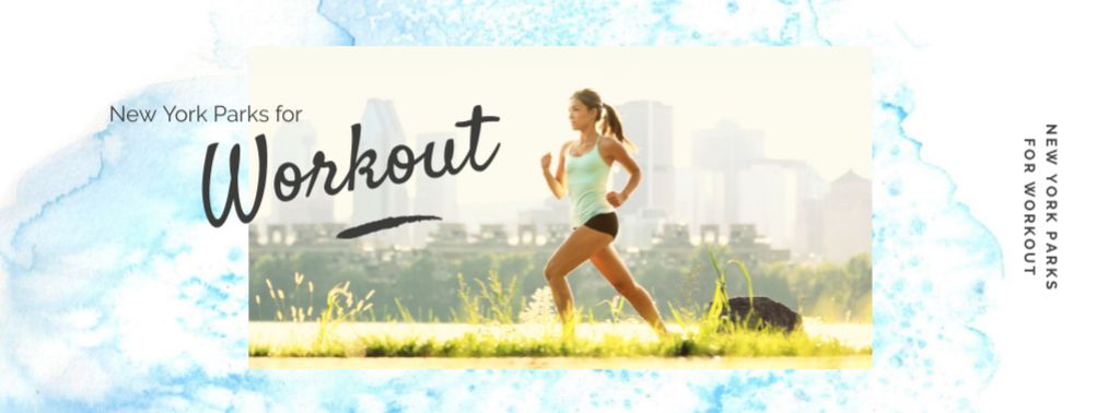Girl running outdoors Facebook cover – шаблон для дизайна