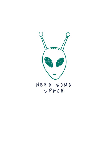 Designvorlage niedliche illustration von alien für T-Shirt