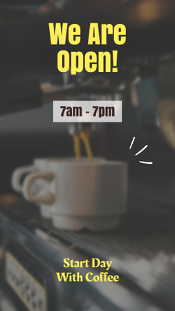 We are open coffee shop Instagram Story Design Template