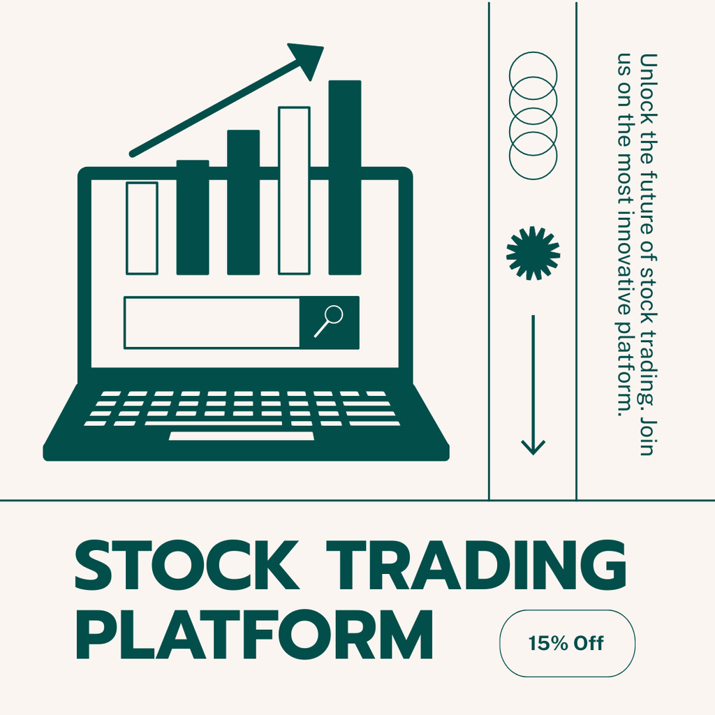 Ontwerpsjabloon van Instagram van Discount on Installing Stock Trading App at Discount