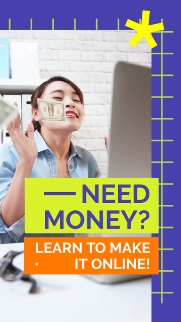 Ad Of Making More Money Online With Laptop TikTok Video Πρότυπο σχεδίασης