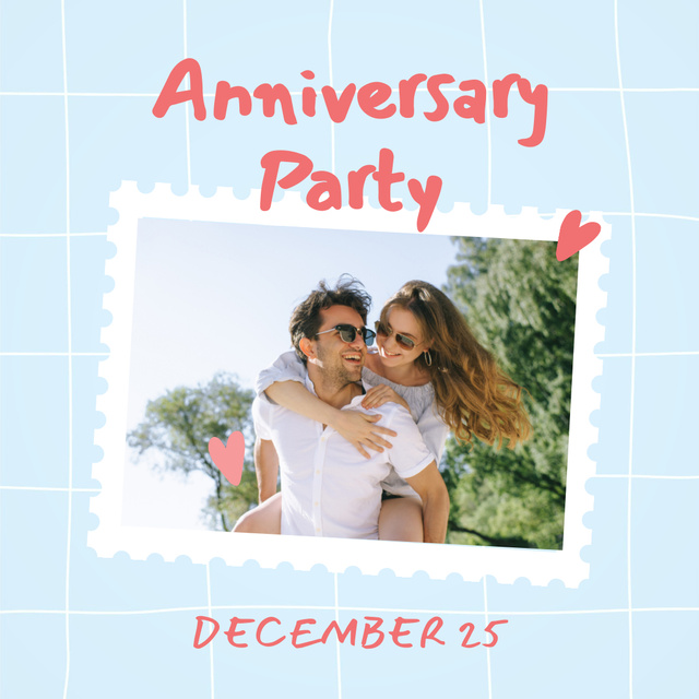 Ontwerpsjabloon van Instagram van Wedding Anniversary Party Announcement