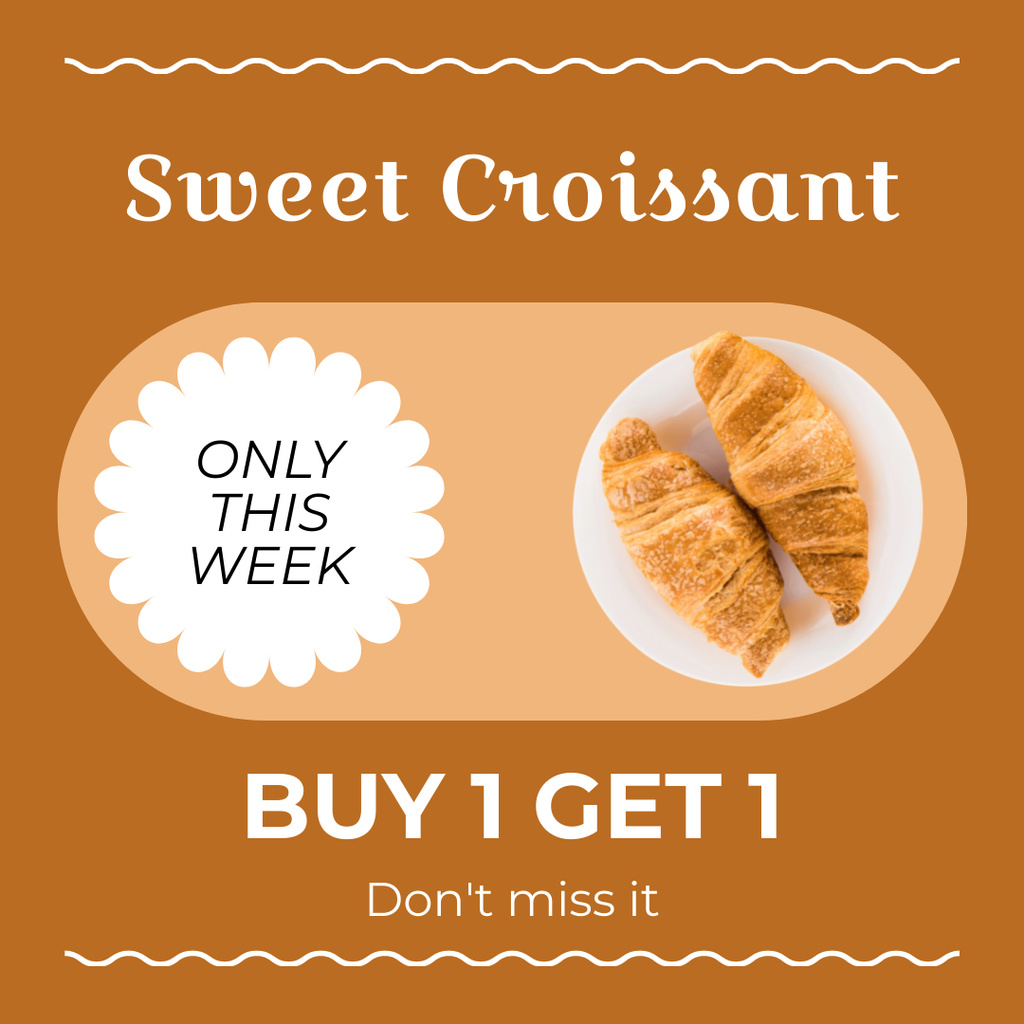 Free Sweet Croissant Offer Instagram tervezősablon