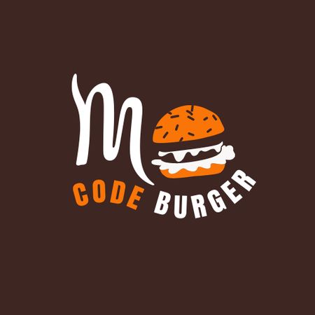 Cafe Ad with Burger Logo Design Template