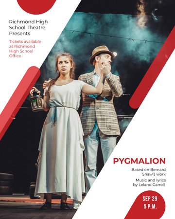Theater Invitation Actors in Pygmalion Performance Poster 16x20in Design Template