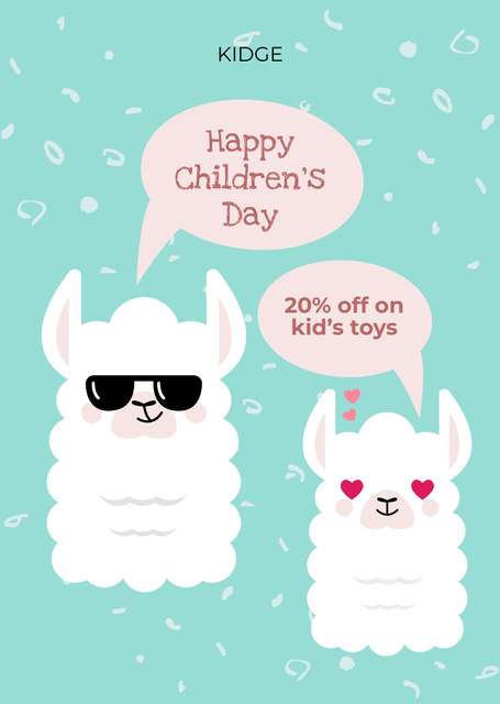 Ontwerpsjabloon van Postcard A6 Vertical van Children's Day Greeting With Toys Sale Offer