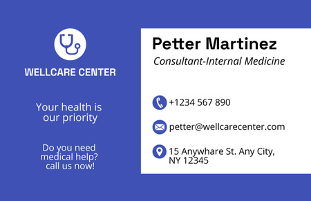 Medical Consultant Services Offer Business Card 85x55mm Design Template