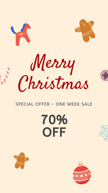 Christmas Holiday Sale with Discounts Announcement Instagram Story Design Template