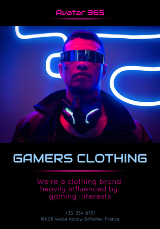 Gaming Merch Sale Offer Poster 28x40in Design Template