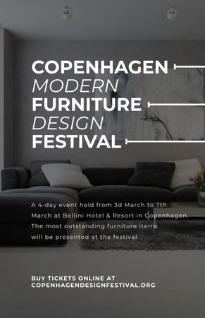 Ontwerpsjabloon van Flyer 5.5x8.5in van Aankondiging van een evenement voor binnenhuisarchitectuur met modern meubilair