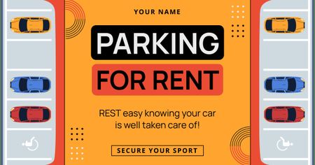Designvorlage Parkplatzmiete auf modernem Parkplatz für Facebook AD