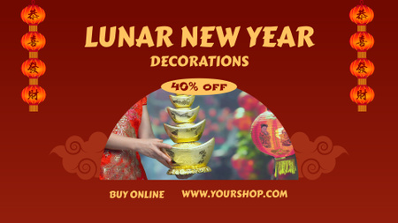 Lovely Lunar New Year Decorations At Discounted Rates Offer Full HD video Design Template