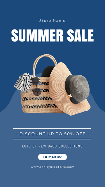 Summer Sale of Beach Accessories Instagram Storyデザインテンプレート