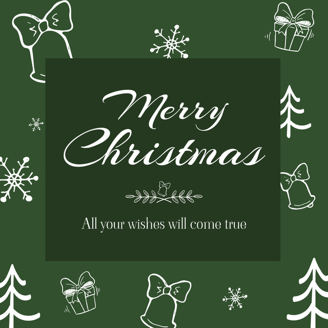 Christmas Holiday Celebration with Festive Pattern on Green Instagram tervezősablon