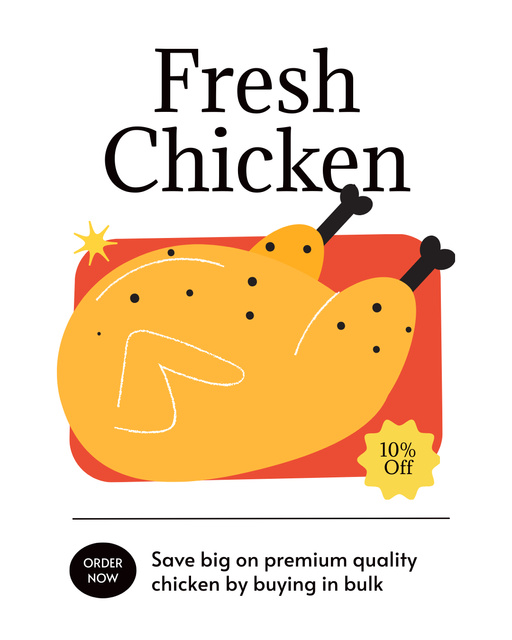 Ontwerpsjabloon van Instagram Post Vertical van Discount on Products of Chicken Hatchery