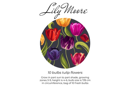 Plantilla de diseño de tulipanes flores oferta Label 
