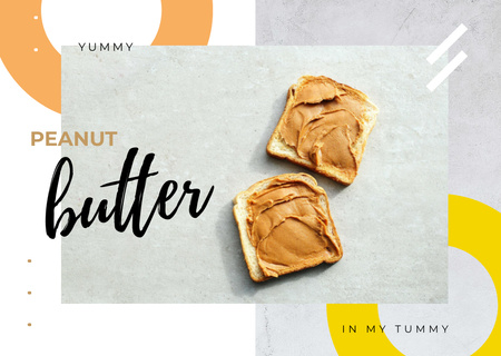 Plantilla de diseño de Toasts with peanut butter Postcard 