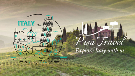Designvorlage Tour Invitation Italy Famous Travelling Spots für Full HD video