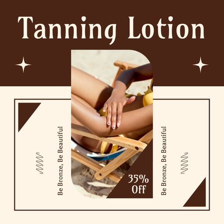 Discount on Tanning Lotion on Brown Instagram AD Design Template