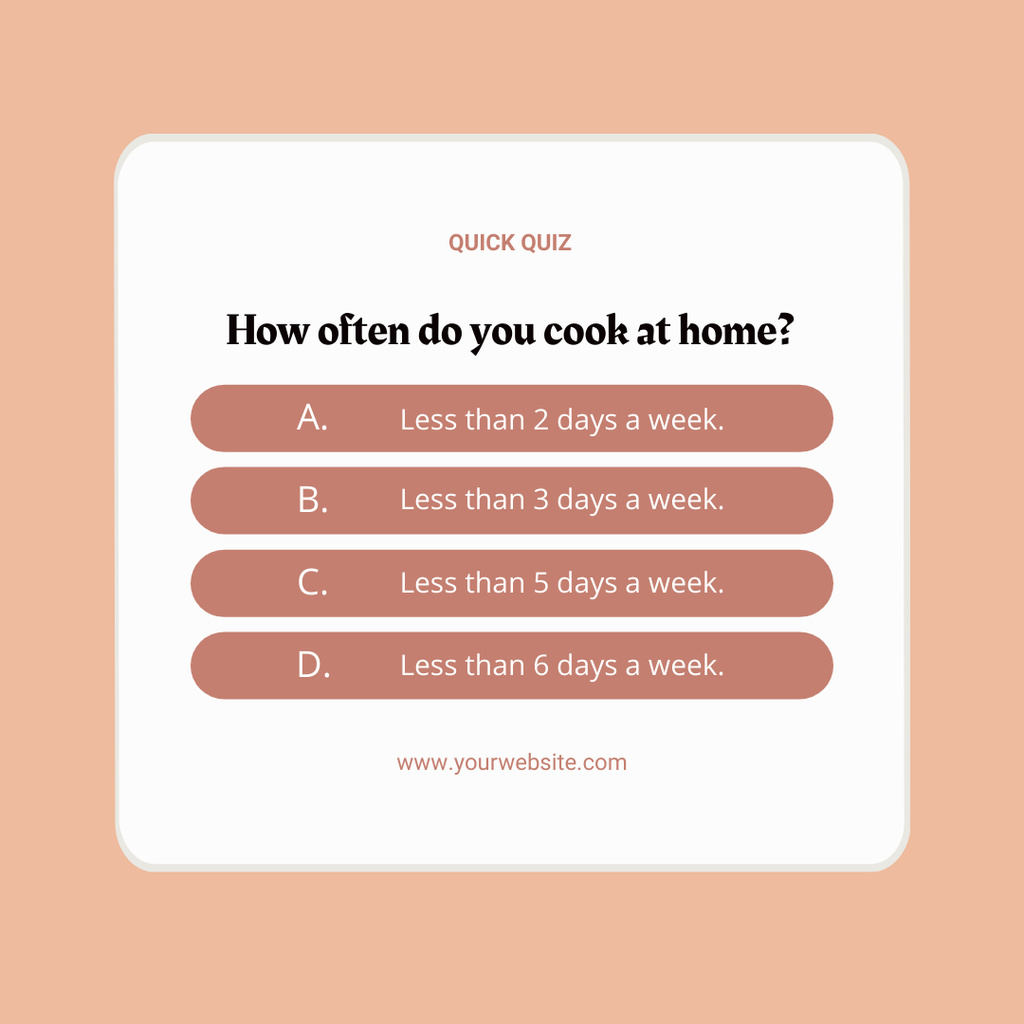 Cooking Topic Questionnaire Instagram Tasarım Şablonu