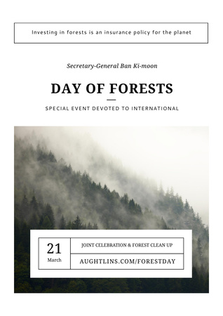 International Day of Forests Event with Scenic Mountains Poster A3 Design Template