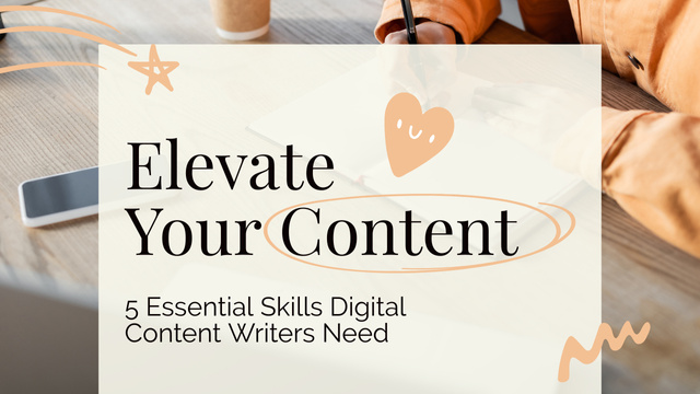 Set Of Essential Skills For Digital Content Writing From Vlogger Youtube Thumbnail tervezősablon