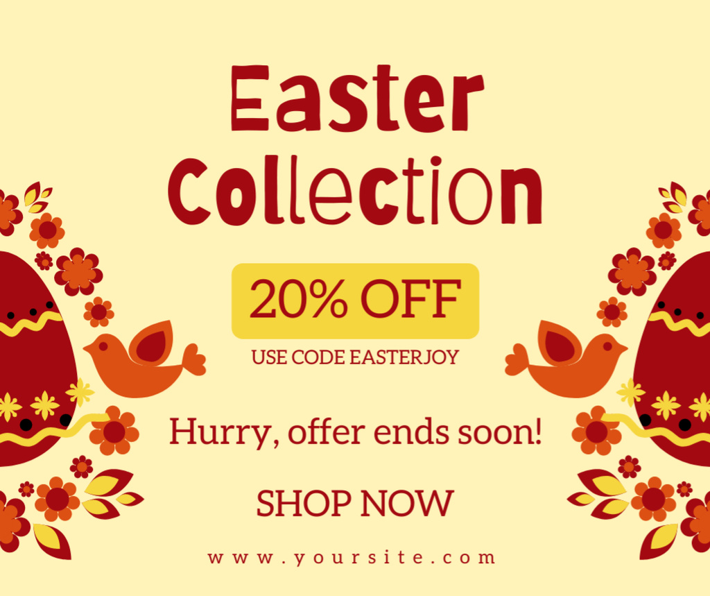 Easter Collection Promo with Bright Ornament Facebook – шаблон для дизайну