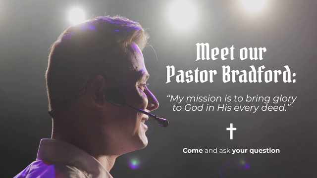 Pastor Serving Sermon Promotion With Lights Full HD videoデザインテンプレート