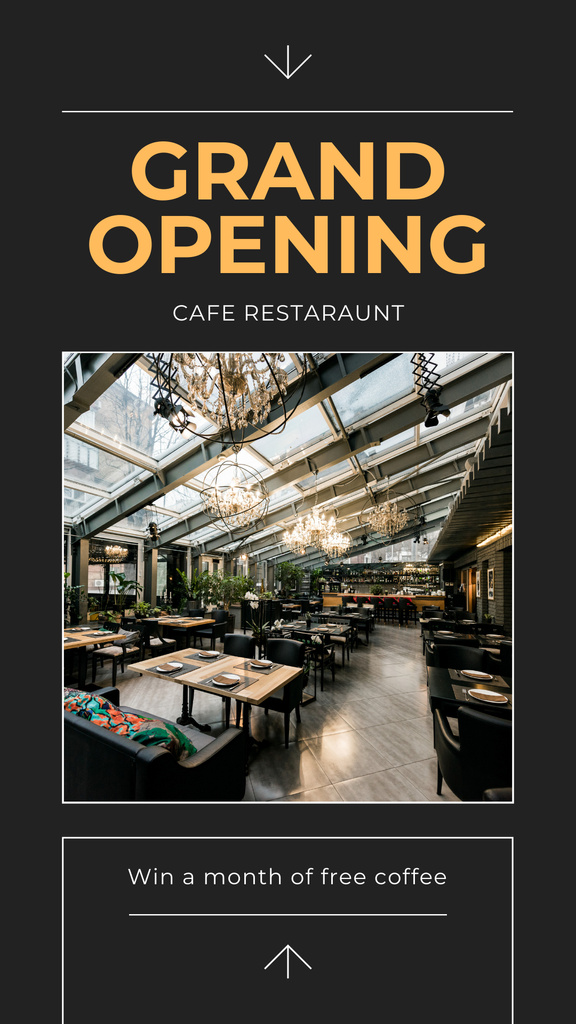 Plantilla de diseño de Lush Cafe And Restaurant Grand Opening Event With Raffle Instagram Story 