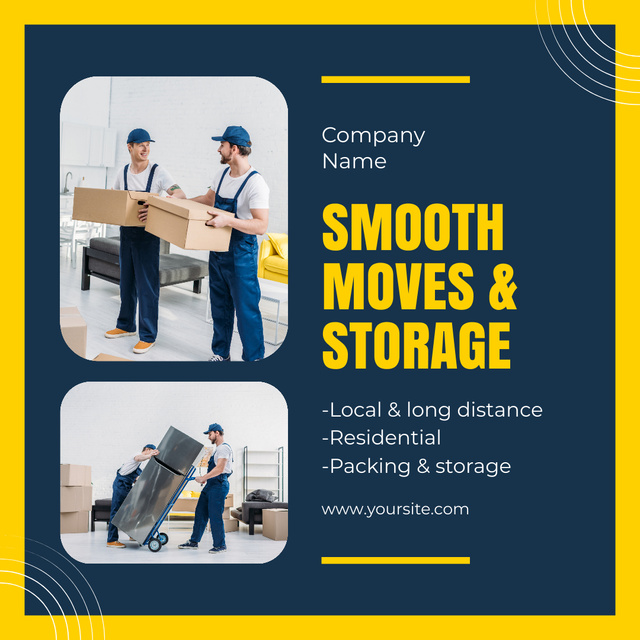 List of Moving Services with Delivers Instagram Πρότυπο σχεδίασης