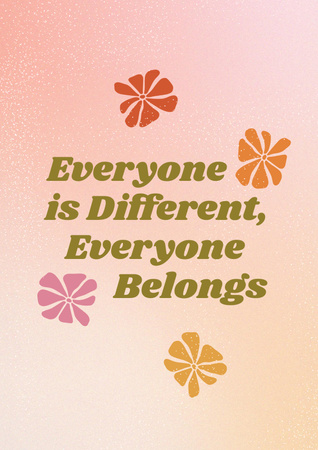 Designvorlage Inspirational Phrase about Diversity für Poster