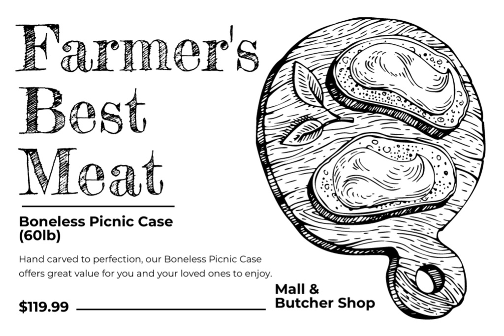 Best Meat from Farmers Label Design Template