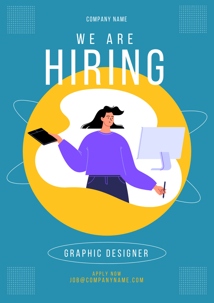 Graphic Designer Vacancy Poster Modelo de Design