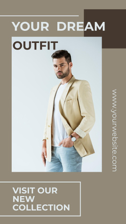 Man in Stylish Outfit for Clothing Sale Ad Instagram Story Design Template