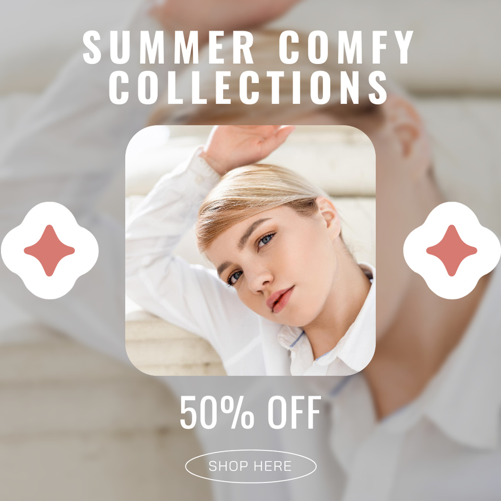 Designvorlage Summer comfy clothes collections für Instagram
